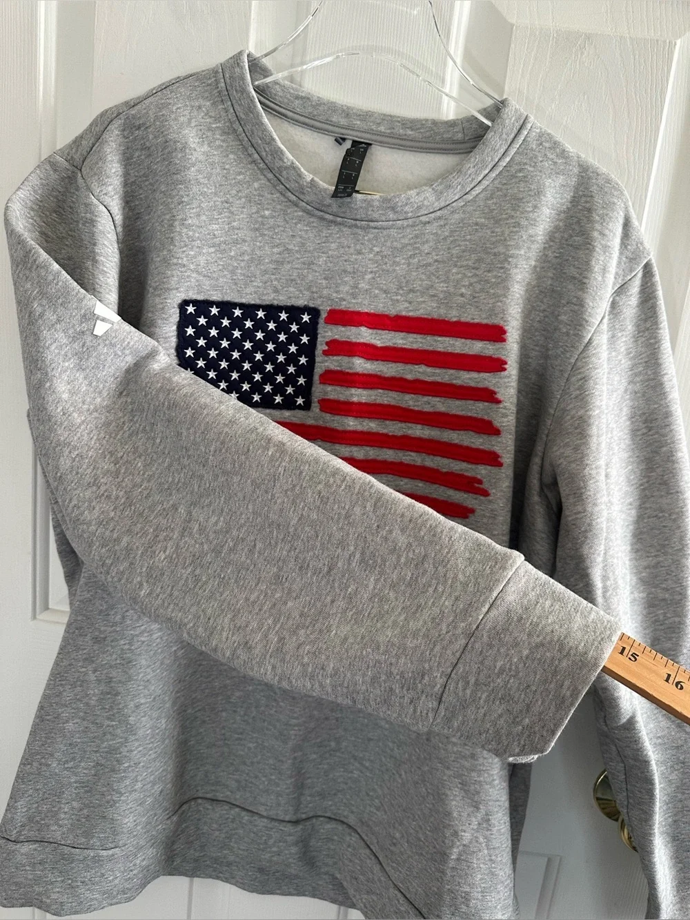 ADIDAS Large Americana 250th Anniversary USA Flag Gray Crewneck Sweatshirt Sport
